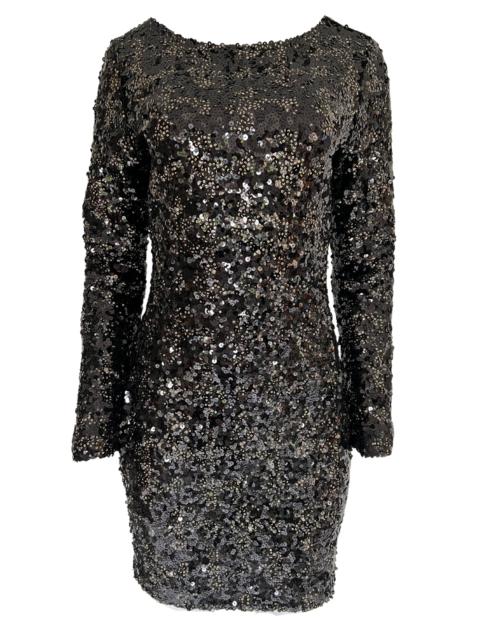 Other Designers Black Sequence Mini Dress with Open Back