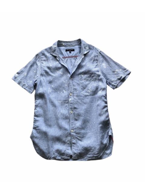 Comme Des Garçons SS2012 bleach splatter small stripe shirt