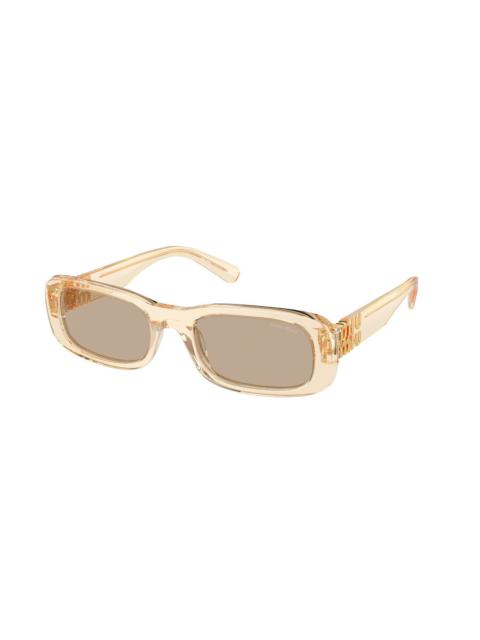 Miu Miu Miu Miu Brown Rectangular Ladies Sunglasses MU 08ZS 11T40F 53