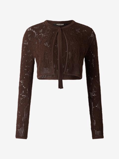 Roberto Cavalli Crochet Effect Crop Top