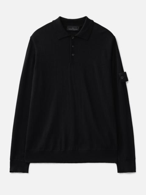 Stone Island PURE LIGHT RWS WOOL_STONE ISLAND GHOST LONG-SLEEVE POLO JUMPER