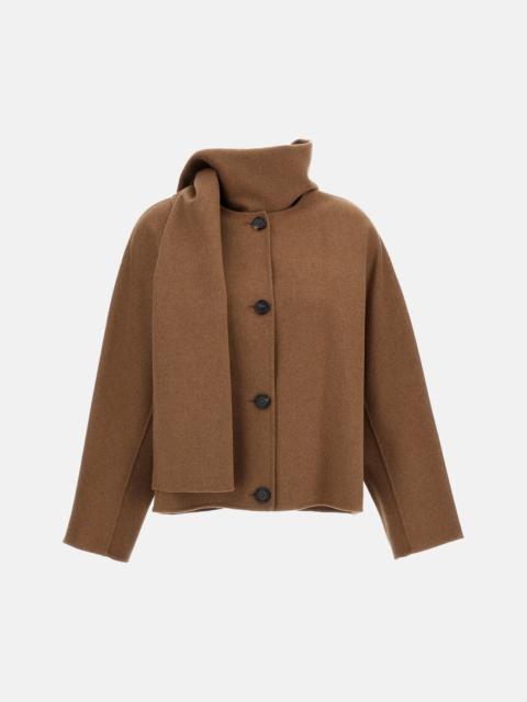'S Max Mara S Max Mara Women Cropped Double Pure Wool Drap Jacket With Scarf