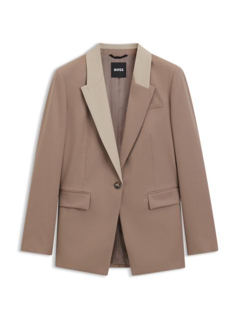 BOSS RELAXED-FIT BLAZER WITH COLOR-BLOCKED LAPELS