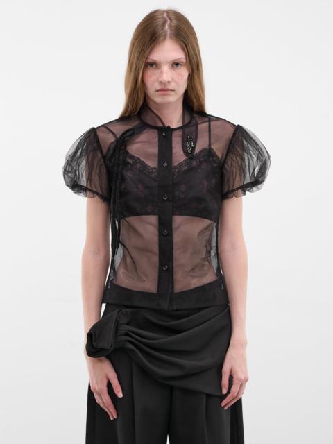 Simone Rocha Black Sheer Tulle Puff Top