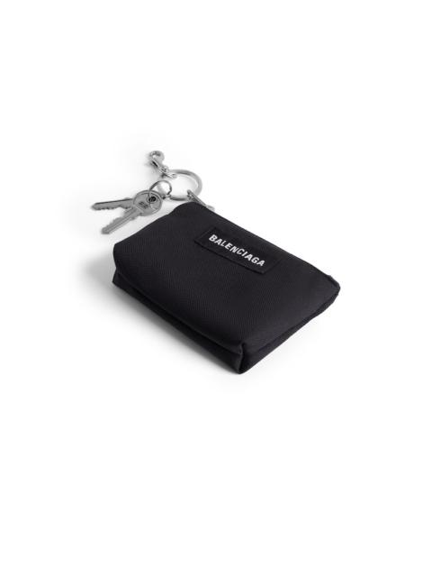 BALENCIAGA Men's Charm Zipped Pouch in Black
