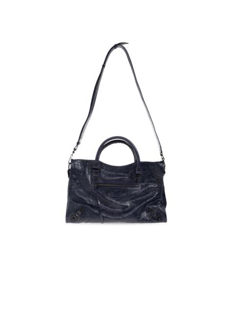 BALENCIAGA BALENCIAGA Le City Medium $2990 Navy Arena Storico Leather H