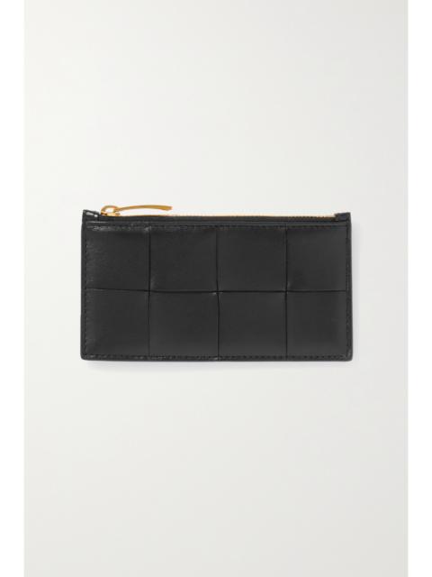 Cassette intrecciato leather cardholder