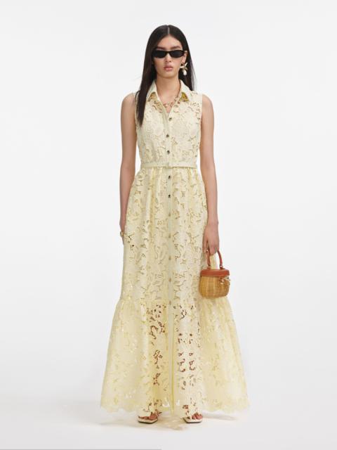 self-portrait Yellow Lace Maxi Dress