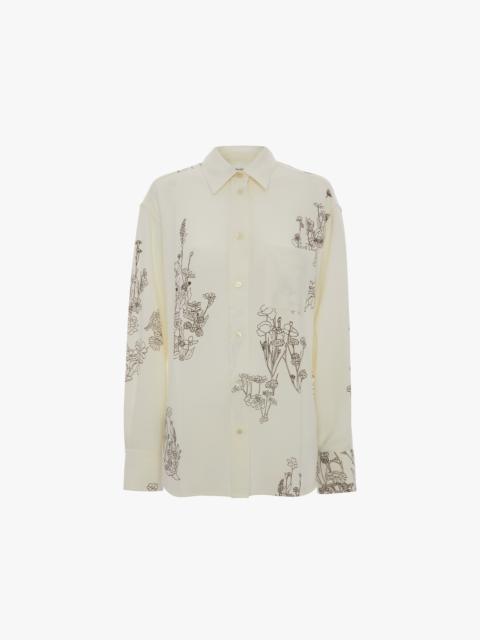 Victoria Beckham Pyjama Shirt In Off-White Floral Print