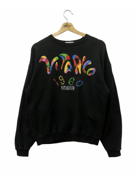 Other Designers Designer - Vintage Vitaricco 1960 Spellout Sweatshirt Black