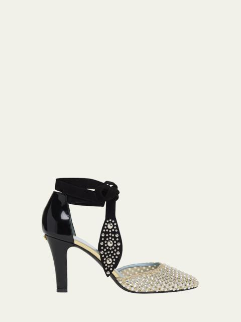 Valentino Crystal Foliage Mesh Pumps