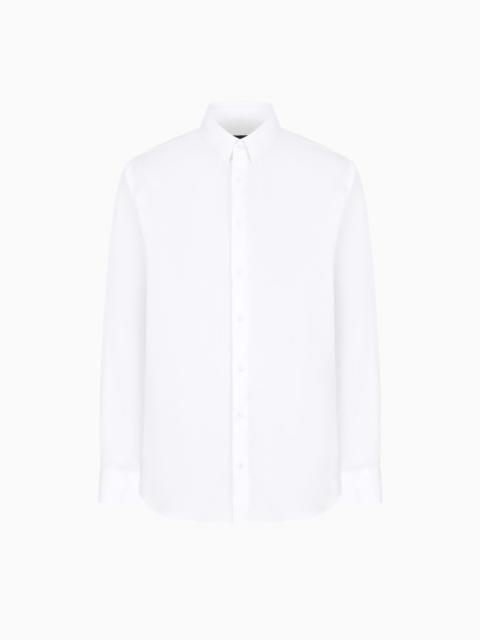 GIORGIO ARMANI Stretch fabric shirt with collar stays