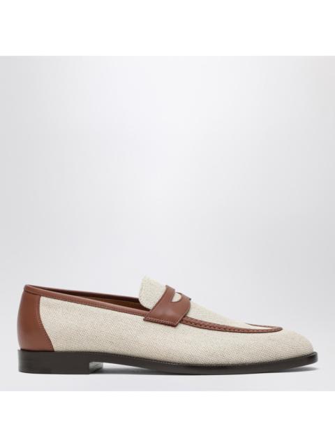 Loro Piana Loro Piana Sergio Loafers In Natural-Coloured Canvas And Leather Women