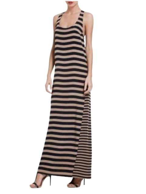 Other Designers Sara Silk Tank Full Length Striped Silk Dress