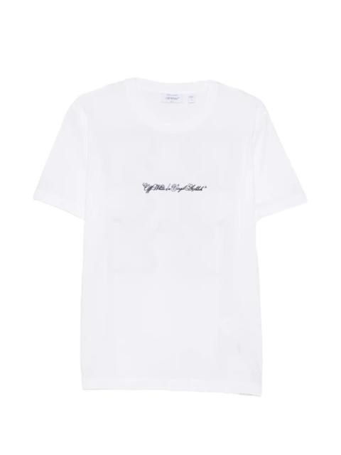 Off-White Off White Men `Script Arrow` Short Sleeve Slim T-Shirt