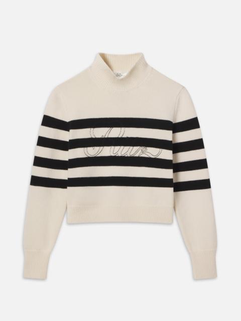 FRAME Ritz Striped Cashmere Turtleneck Sweater