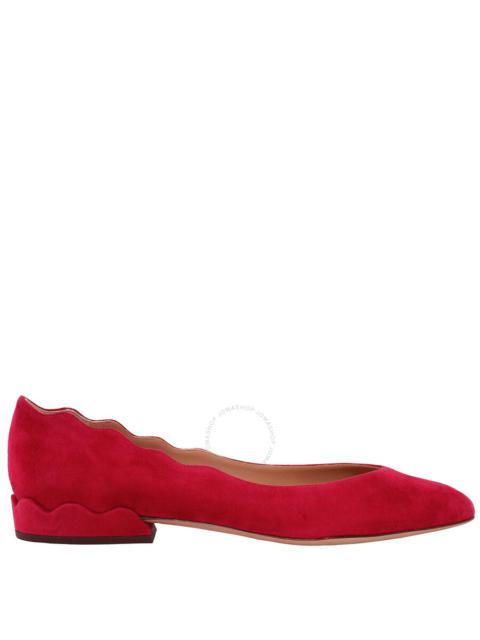 Chloe Lauren Scalloped Suede Ballerinas