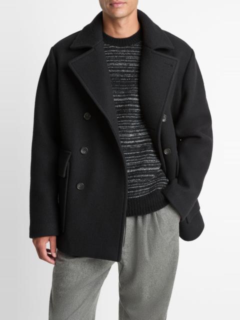 Vince Vince Wool Blend Peacoat in Black at Nordstrom