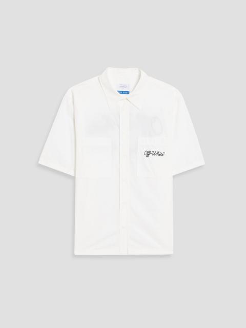 Off-White Embroidered cotton-poplin shirt