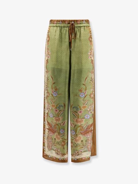 Zimmermann Zimmermann Indra Silk Trousers Green Women