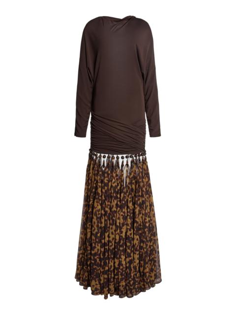 CHRISTOPHER ESBER Tortoiseshell Droplet Jersey Gown brown