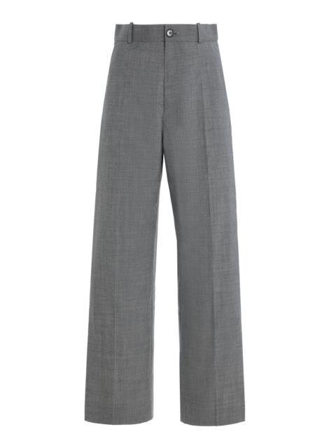 MARIE ADAM-LEENAERDT Classic Cropped Wool Trousers grey