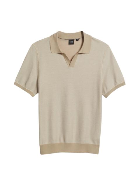 BOSS BOSS Jianluca Johnny Collar Polo in Open Wht at Nordstrom
