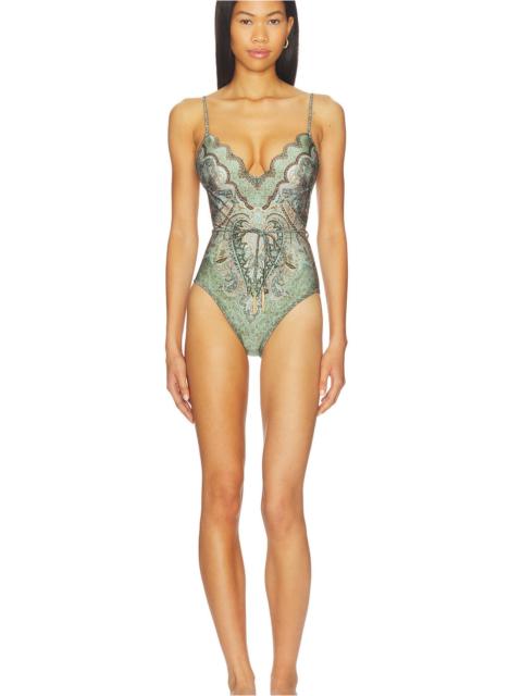 Zimmermann Wanderlust Scallop One Piece Swimsuit