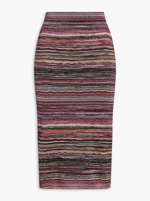 Missoni Metallic crochet-knit pencil skirt