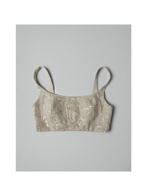 Brunello Cucinelli Brunello Cucinelli Wobeige Linen Cropped Top