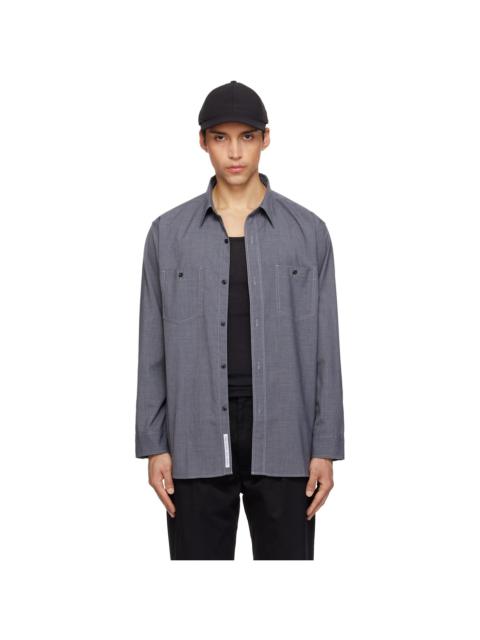 Nanamica Gray Polyester Wool Field Shirt