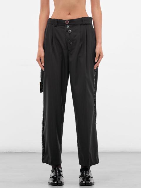 UNDERCOVER Black Pleated Wool Trousers