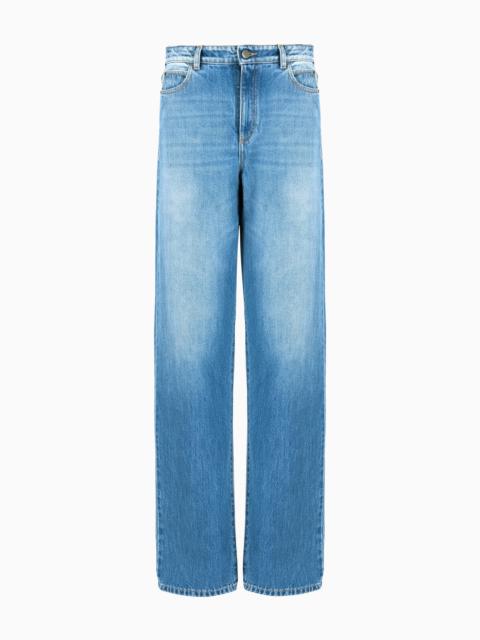 EMPORIO ARMANI J4B mid-rise straight-leg, comfort-denim jeans
