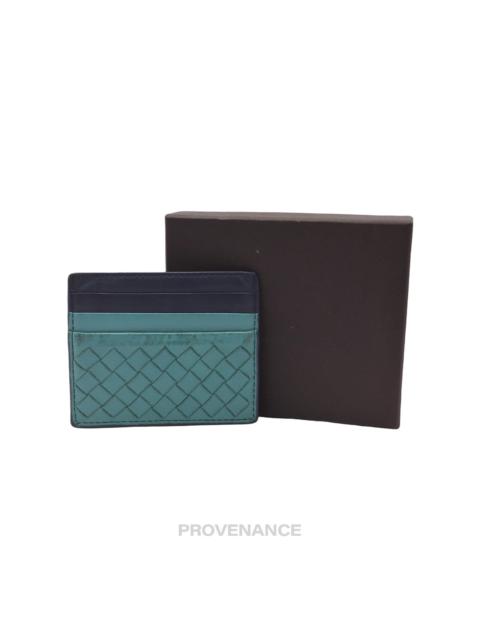 Bottega Veneta Card Holder Wallet - Blue Intrecciato