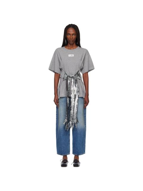 MM6 Maison Margiela Gray Cotton Gloves T-shirt