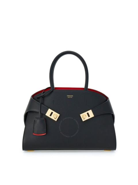 FERRAGAMO Ferragamo Hug Logo Printed Leather Tote Bag