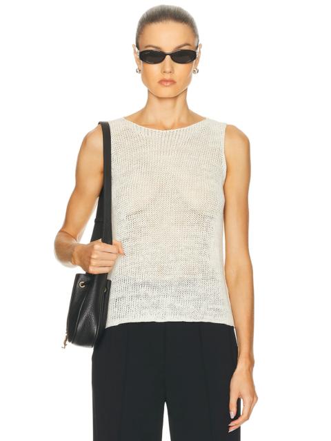 Enza Costa Linen Open Knit Tank Top
