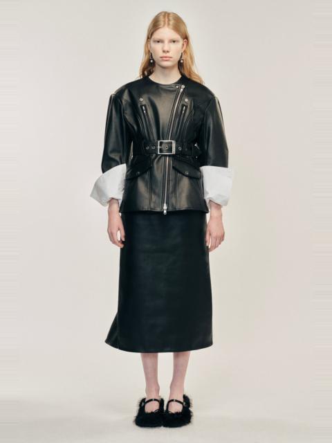 Simone Rocha Sculpted Belt Detail Biker Jacket
