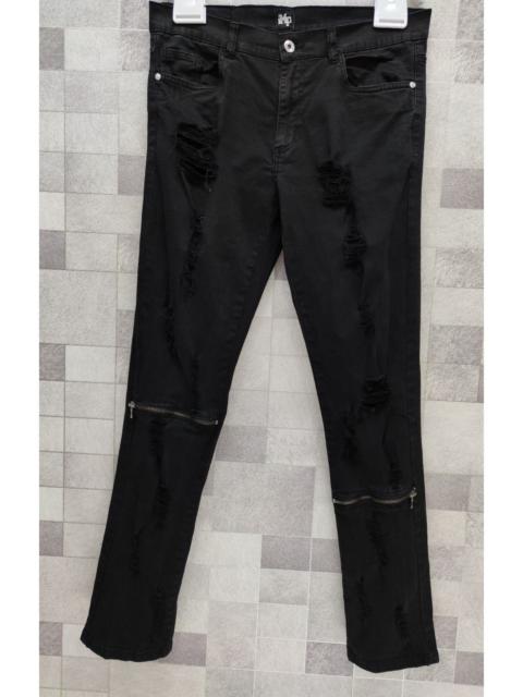 Other Designers Imperious × Seditionaries - IMP Punk Rock Ripped Zipper Knee Stretchy Skinny Pants