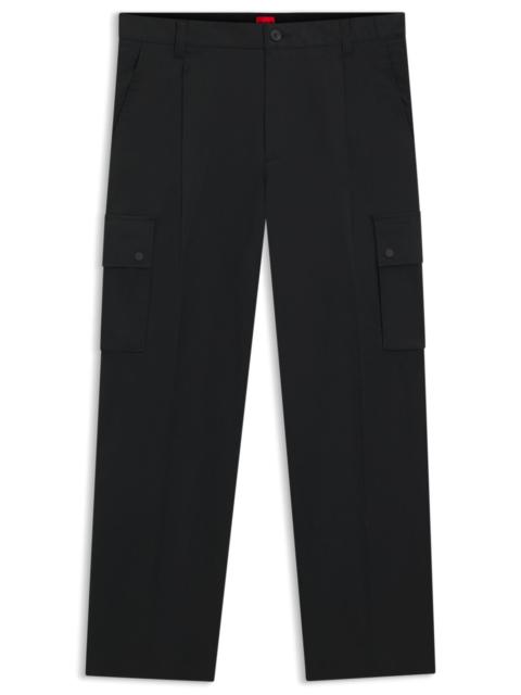 HUGO RELAXED-FIT TROUSERS WITH CARGO STYLING