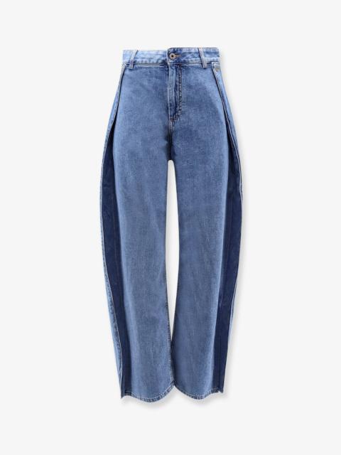 Loewe Loewe Asymmetrical Blue Denim Jeans Women
