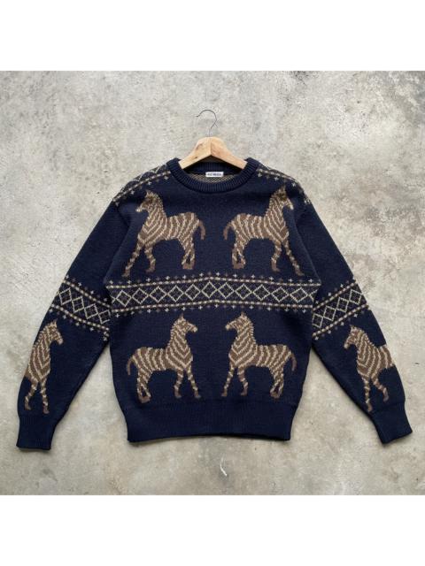 Other Designers Japanese Brand - Vintage Japanese Zebra Full Print Habitat Knitwear Jumper