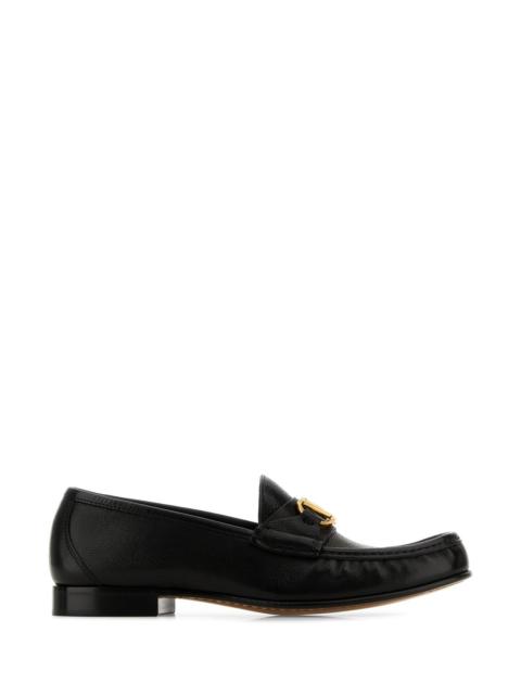 Valentino Black leather VLogo loafers