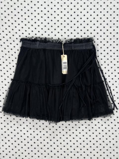 Diesel Diesel Black Mesh Layered Mini Skirt w/ Multi Drawstrings