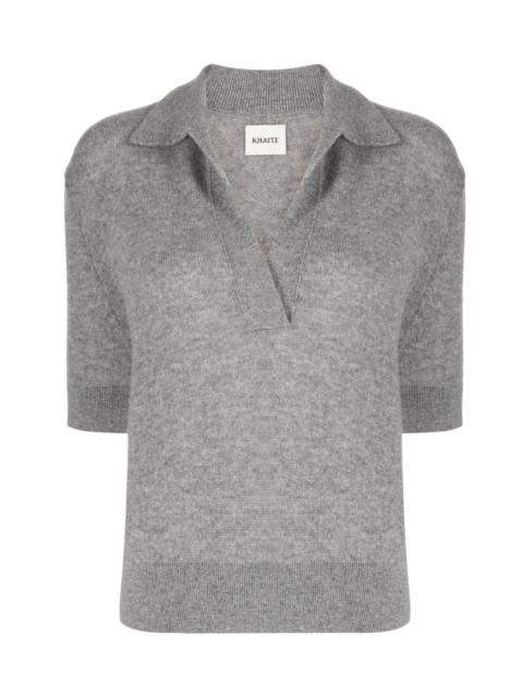 KHAITE Shrunken cashmere polo shirt