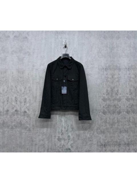 Louis Vuitton Louis Vuitton Denim Jacket with Embossed Monogram Pattern