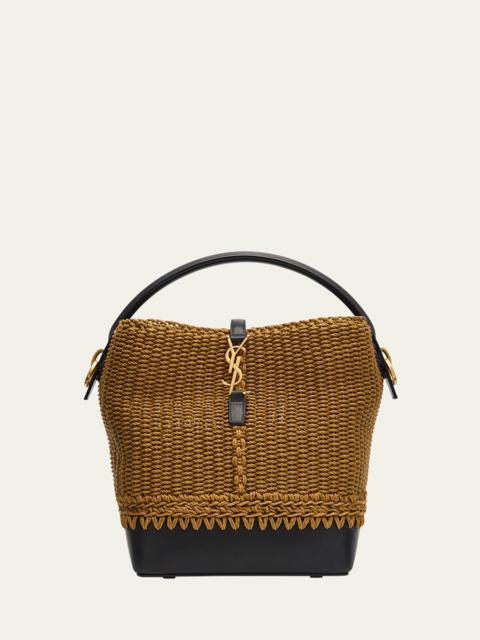 SAINT LAURENT Le 37 YSL Bucket Bag in Raffia and Leather