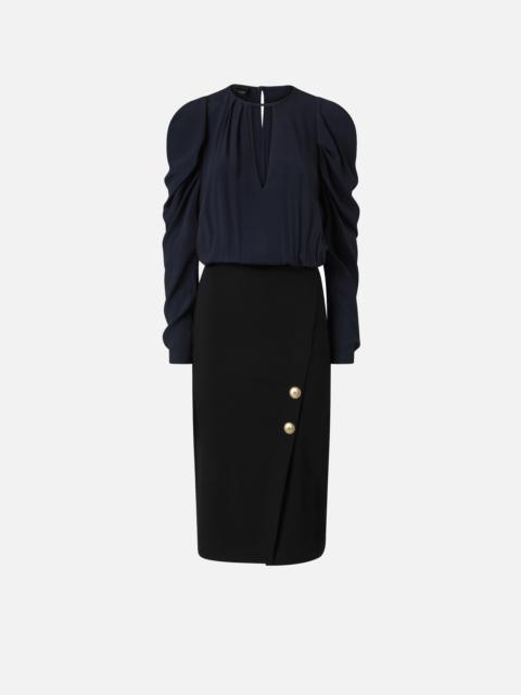PINKO COMBINED FITTED CALF-LENGTH DRESS