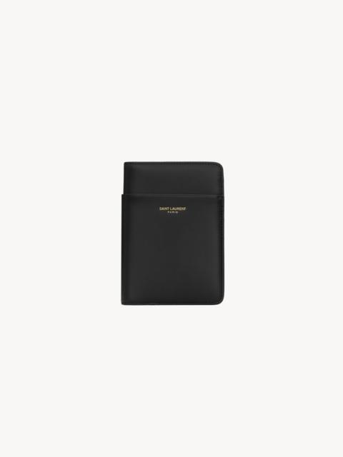 SAINT LAURENT SAINT LAURENT PARIS PASSPORT CASE IN SMOOTH LEATHER