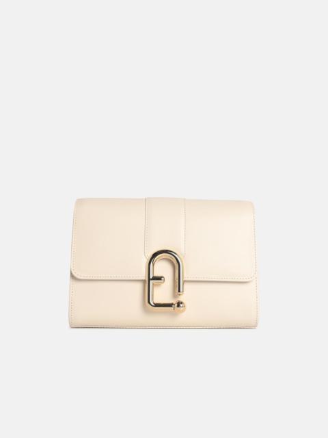 FURLA 'URBAN S' CREAM LEATHER CROSSBODY BAG
